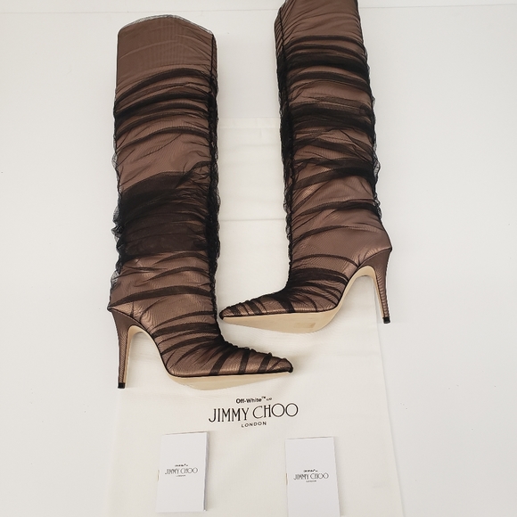 Jimmy Choo X Off-White Elisabeth 100 Boots - Picture 3 of 14